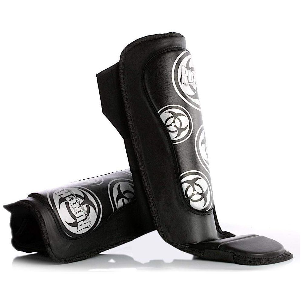 Punch Equipment MULTI-ITEM 90423 ~ MMA SHIN PADS BLACK/WHITE New zealand nz vaughan
